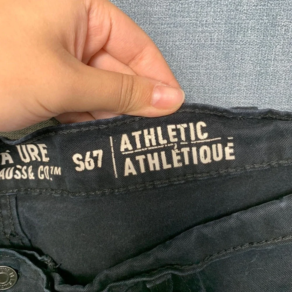 Signature Levi Strauss S67 Athletic Pants Mens 42x32 Black All Season Straight